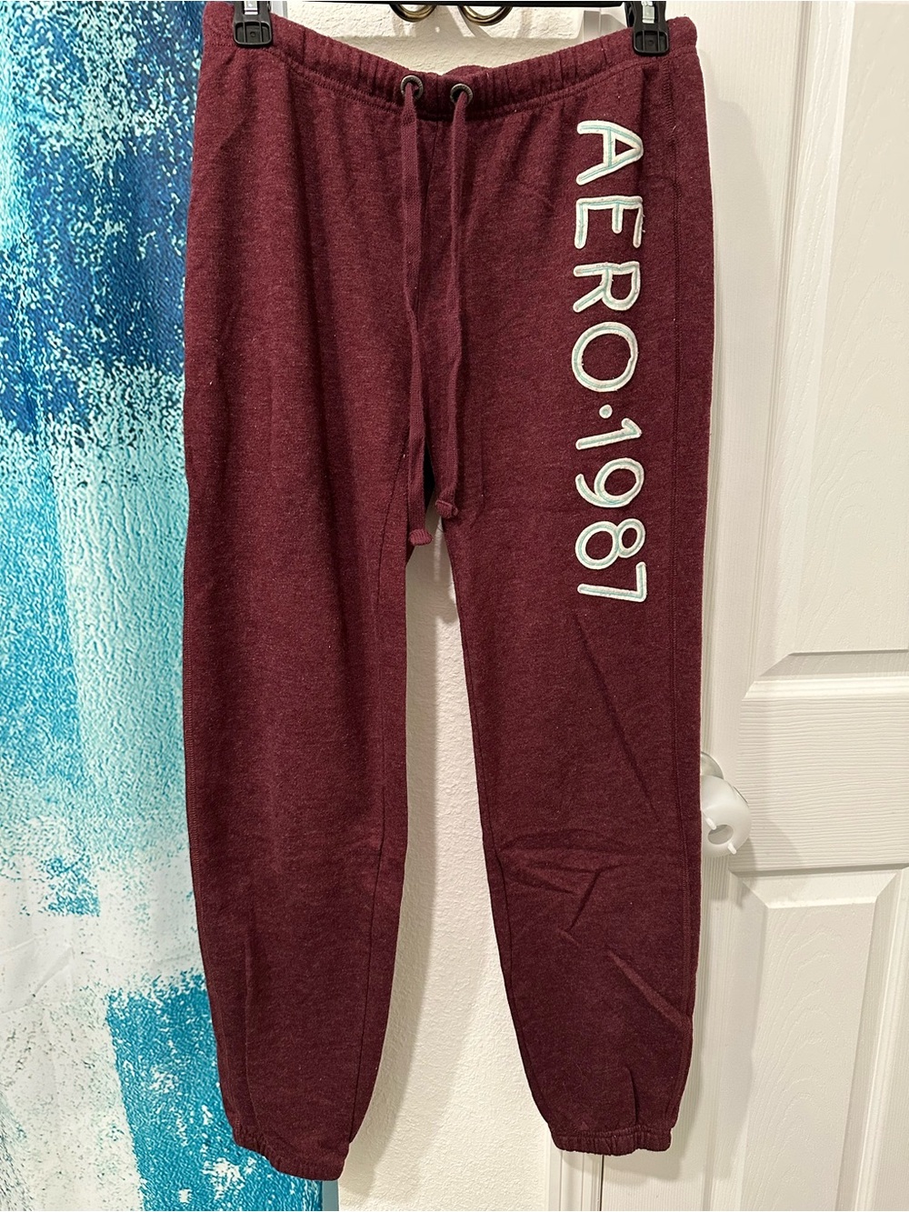 1987 Burgundy Jogger Sweatpants